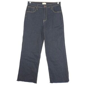 OLIVER LOGAN Aberdeen Wide Leg Crop Dark Wash Denim Jeans Size 30